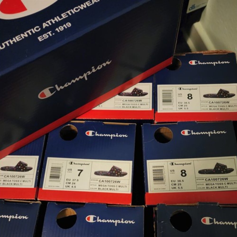 Champion MEGA TOSS C Pop MULTI Women's Slides New in Box w/Tags - Picture 9 of 11